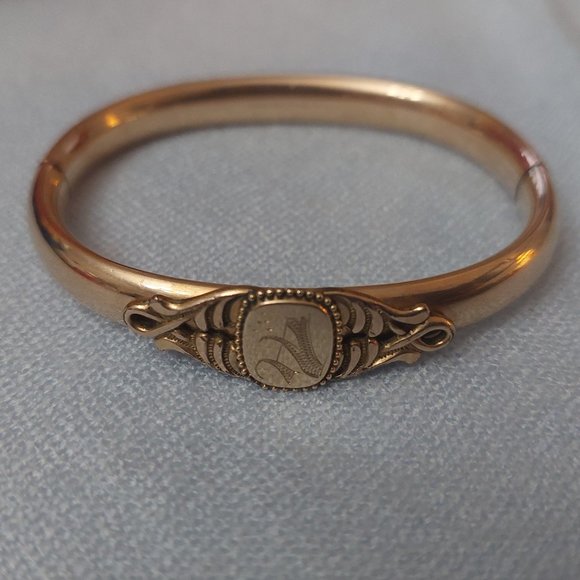 Antique Rose Gold Filled Bangle Bracelet - Picture 2 of 11